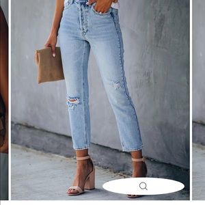 Kason distressed high rise denim vici dolls